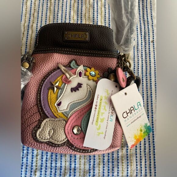 NEW CHALA  UNICORN PINK CELL PHONE CROSSBODY PURSE ADJUSTABLE STRAP - Picture 7 of 13